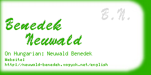 benedek neuwald business card